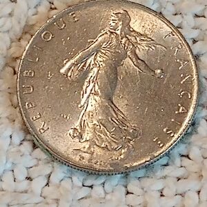Antique Vintage 1973 France Republic 1 Franc Coin